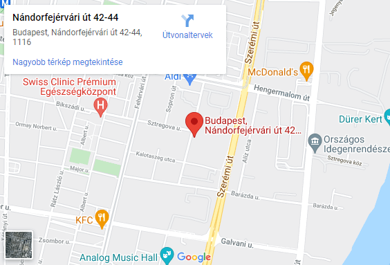 Budapesti irodánk térkép